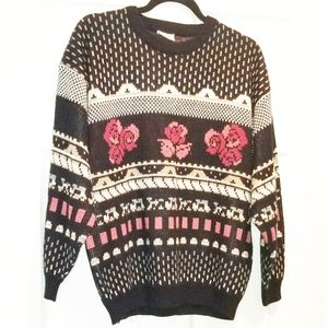 VINTAGE MCO floral sweater large